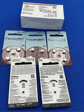 Xcell AudioNET 312 Hearing Aid Batteries - Silver & Brown Packaging